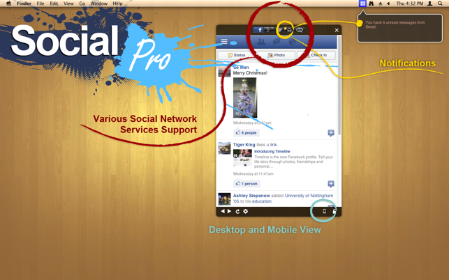 ‎Social Pro for Facebook, Twitter, Gmail & Google+ Screenshot