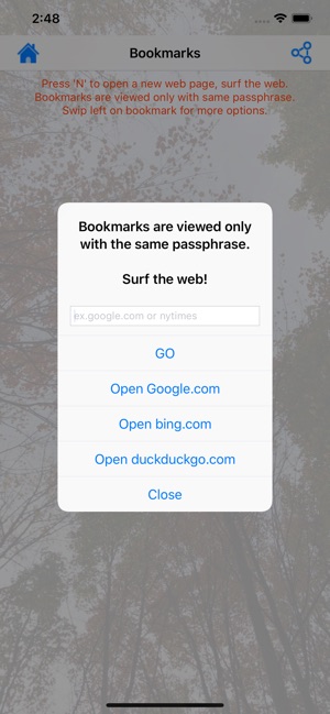 Locked Bookmarks Screenshot