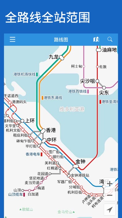 香港铁路线图 九龙,新界,港岛