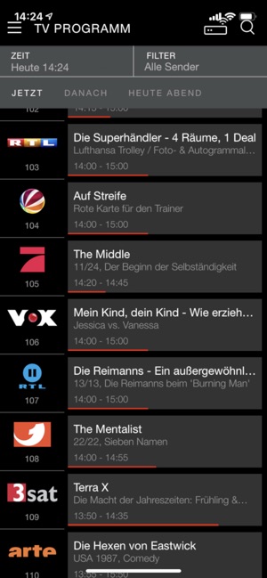 Vodafone Kabel TV App Screenshot