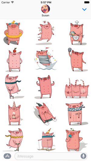 Cute Pig - Stickers for iMessage Screenshot