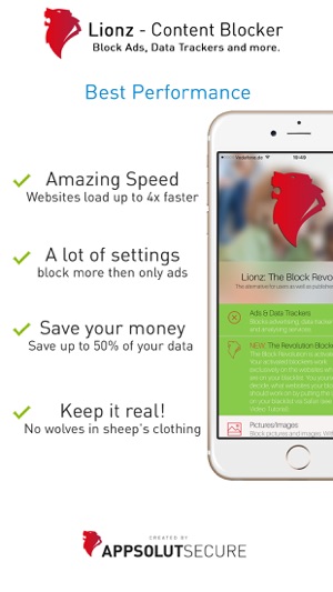 Lionz: The Block Revolution - Ad-Blocker for Safari - Block Ads, Data Trackers and more Screenshot