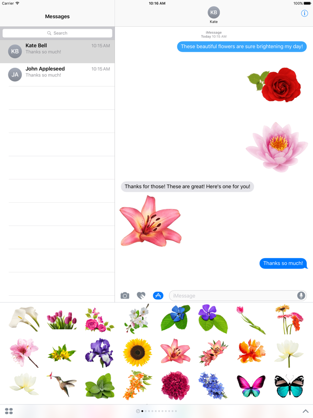 ‎Spring Flowers Stickers for iMessage Screenshot