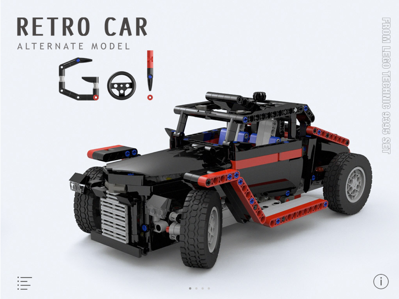 retro car for lego technic 9395 set - building instructions