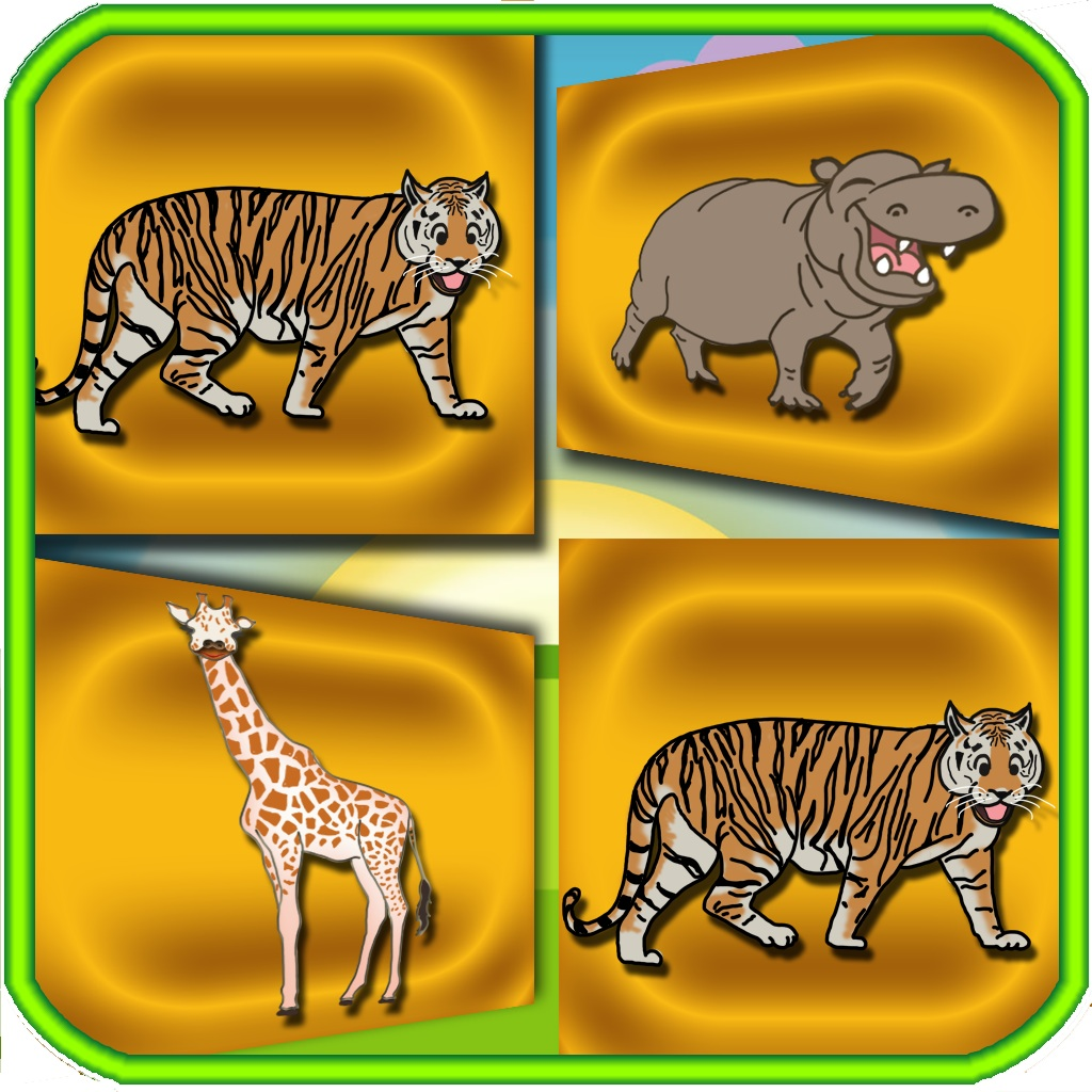 123 Wild Animals Memory Flash Cards - Jungle Fun Learning Game