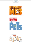 Universal Studios Home Entertainment - Despicable Me 3, Sing & Pets artwork