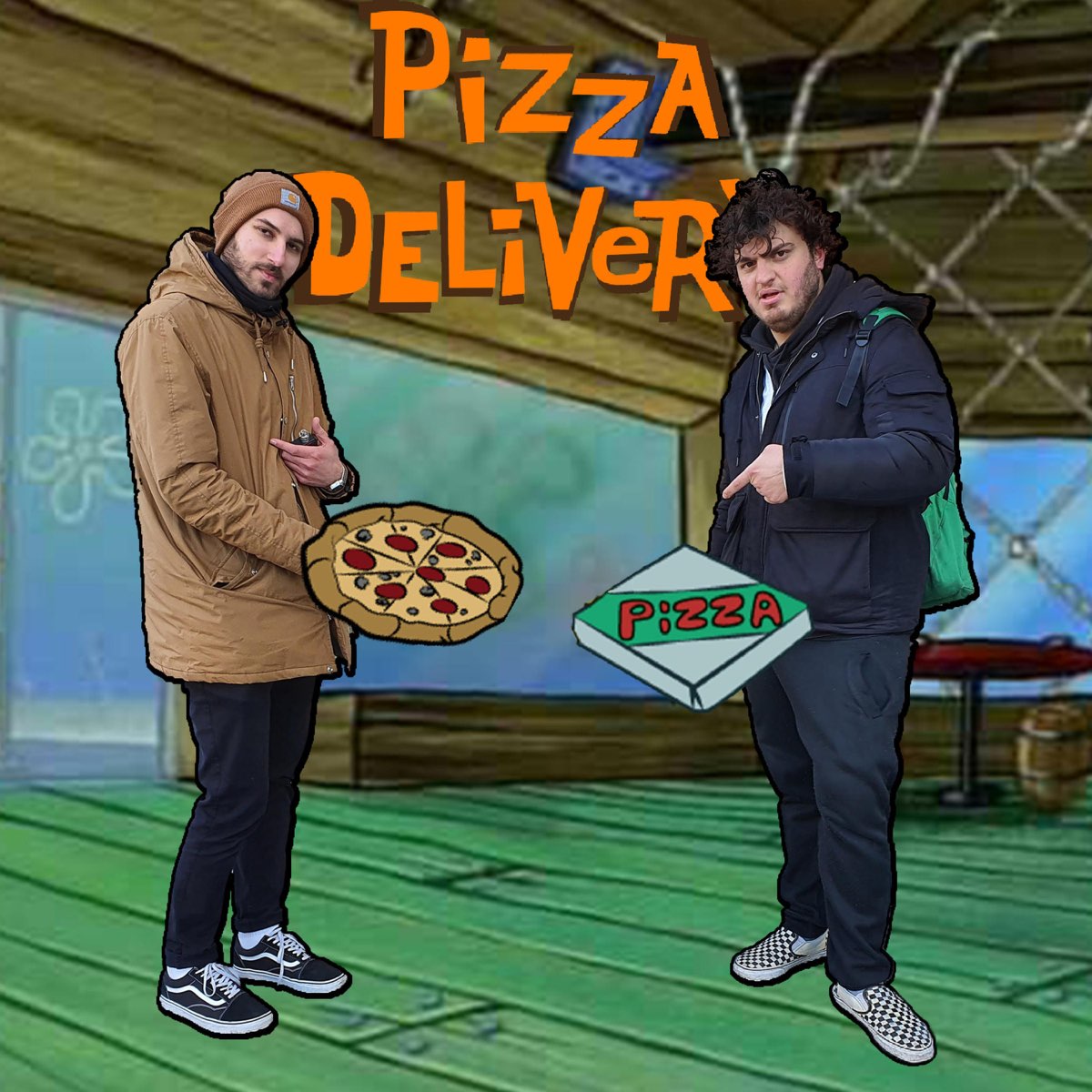 Pizza delivery man and gold palace