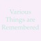 Various Things are Remembered - Atelier Pink Noise lyrics