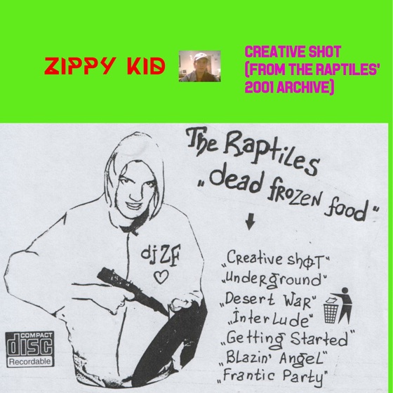 Cover artwork for Creative Shot (from the Raptiles' 2001 archive)