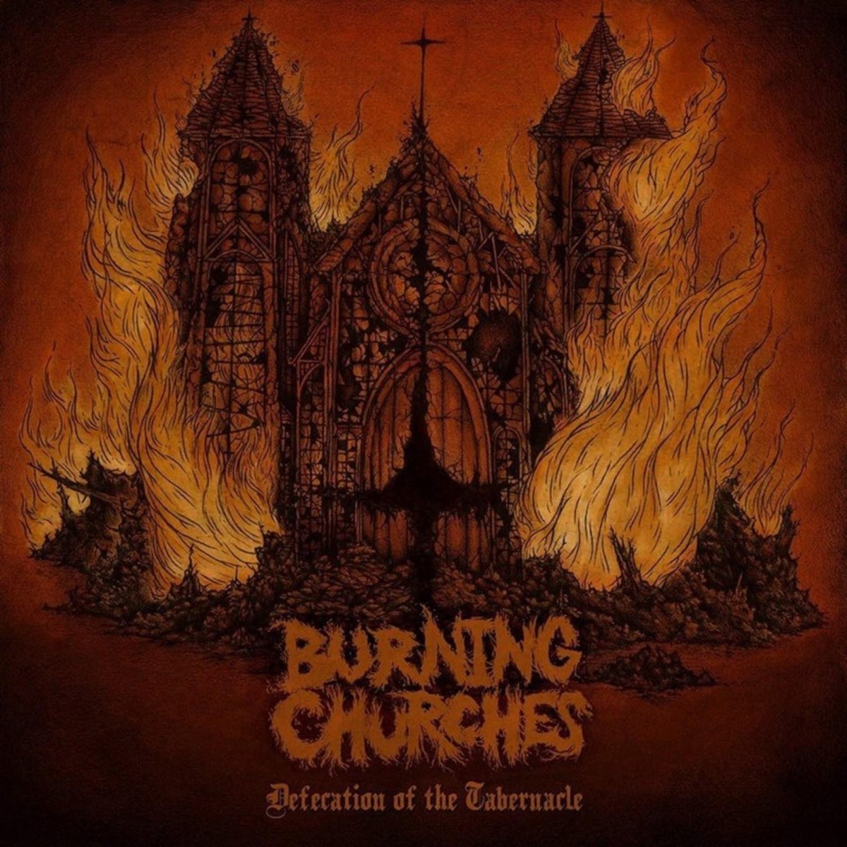 Burning church