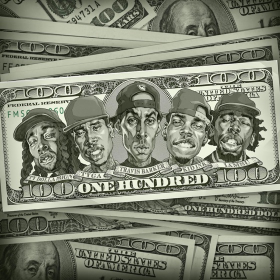 Cover artwork for 100 (feat. Kid Ink, Ty Dolla $ign, Iamsu! & Tyga)