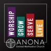 Worship, Grow, Serve, Live with Anona United Methodist Church artwork