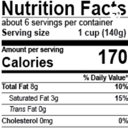 Nutrition Facts 