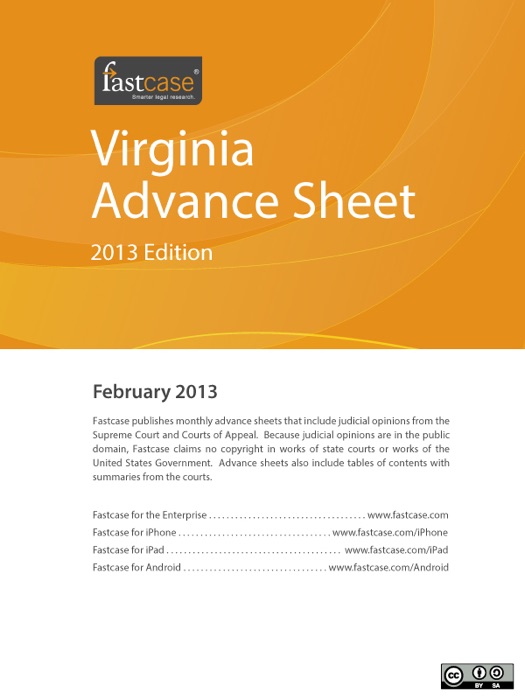 Virginia Advance Sheet February 2013