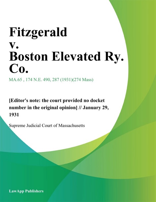 Fitzgerald v. Boston Elevated Ry. Co.