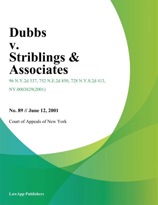 Dubbs v. Striblings & Associates