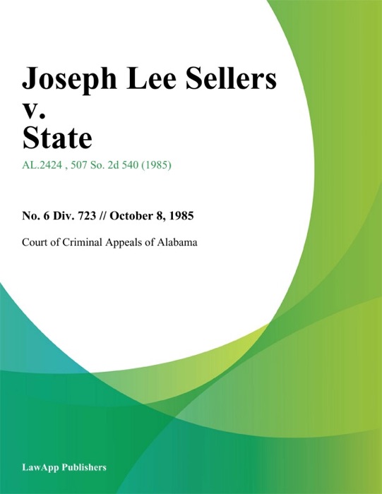 Joseph Lee Sellers v. State