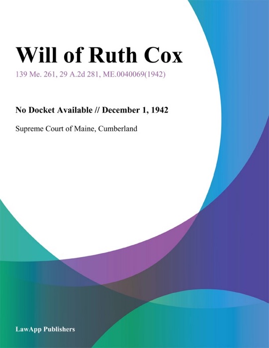 Will of Ruth Cox