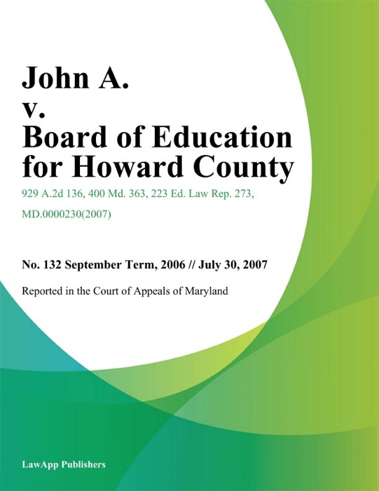 John A. v. Board of Education for Howard County