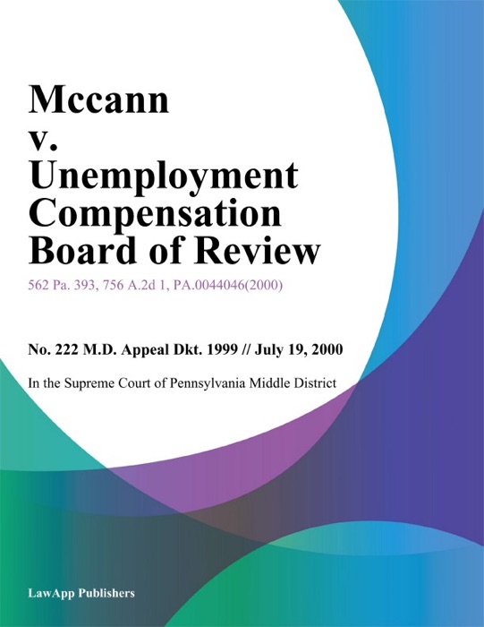 Mccann v. Unemployment Compensation Board of Review