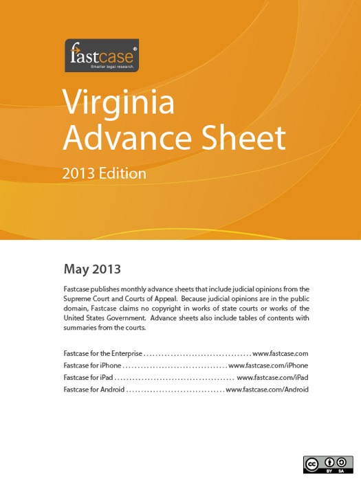 Virginia Advance Sheet May 2013