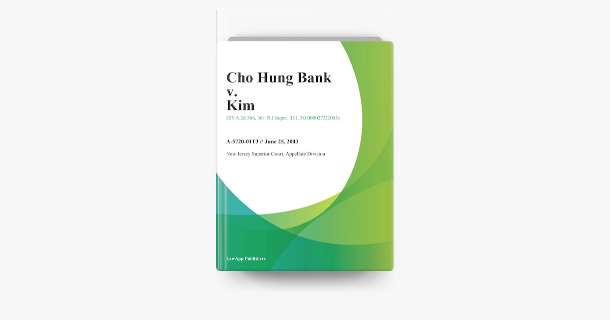 Cho Hung Bank V Kim On Apple Books