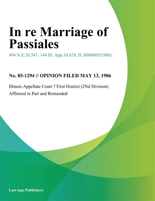 In re Marriage of Passiales