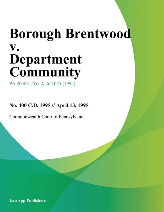 Borough Brentwood v. Department Community