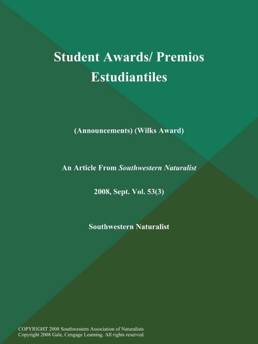 Student Awards/ Premios Estudiantiles (Announcements) (Wilks Award)