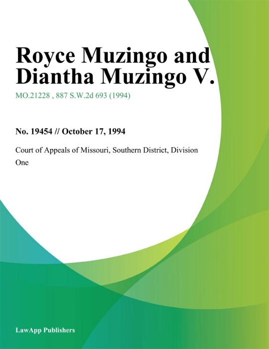 Royce Muzingo and Diantha Muzingo V.