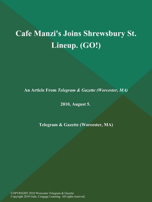 Cafe Manzi's Joins Shrewsbury St. Lineup (Go!)