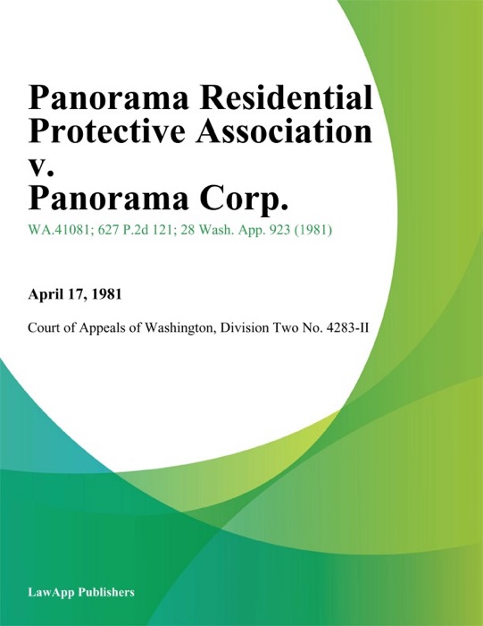 Panorama Residential Protective Association v. Panorama Corp.