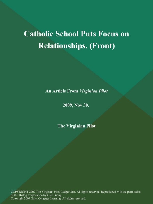 Catholic School Puts Focus on Relationships (Front)