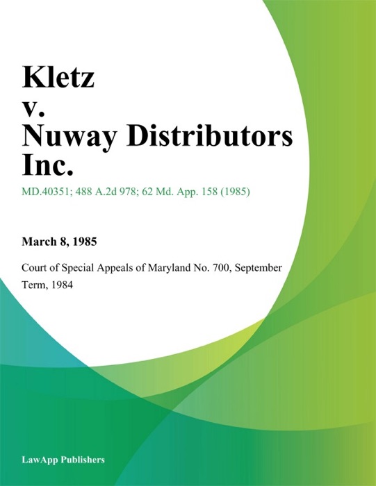 Kletz v. Nuway Distributors Inc.