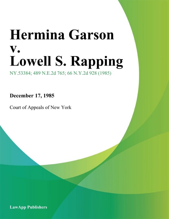 Hermina Garson v. Lowell S. Rapping