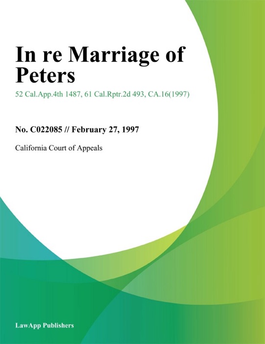 In Re Marriage of Peters