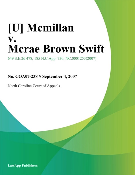 Mcmillan v. Mcrae Brown Swift