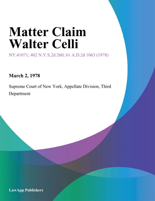 Matter Claim Walter Celli
