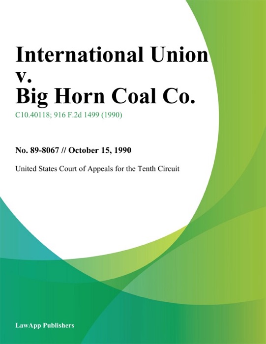 International Union v. Big Horn Coal Co.