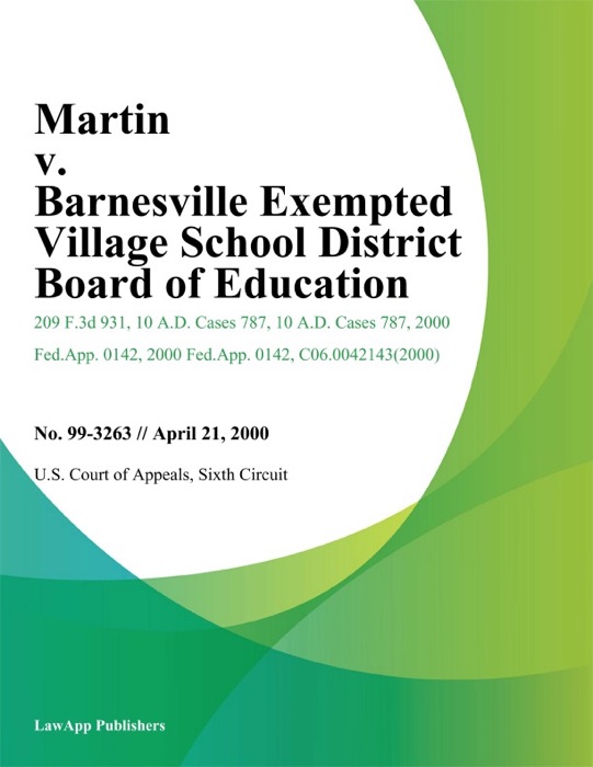 Martin V. Barnesville Exempted Village School District Board Of Education