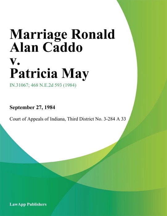 Marriage Ronald Alan Caddo v. Patricia May