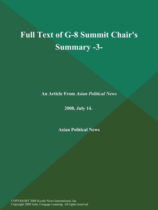 Full Text of G-8 Summit Chair's Summary -3-