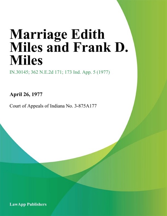 Marriage Edith Miles and Frank D. Miles