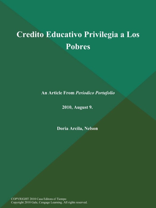 Credito Educativo Privilegia a Los Pobres