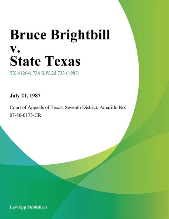 Bruce Brightbill v. State Texas