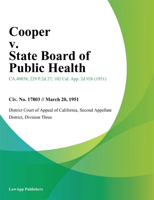 Cooper V. State Board Of Public Health