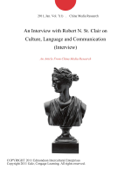 An Interview with Robert N. St. Clair on Culture, Language and Communication (Interview) - China Media Research