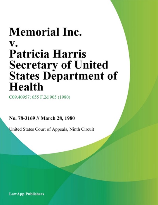 Memorial Inc. v. Patricia Harris Secretary of United States Department of Health