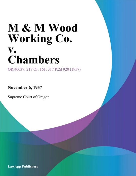 M & M Wood Working Co. v. Chambers