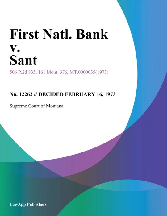 First Natl. Bank v. Sant